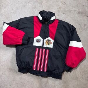 Vintage 90s‎ Pro Player Chicago Blackhawks NHL Jacket Full Zip Embroidered XXL